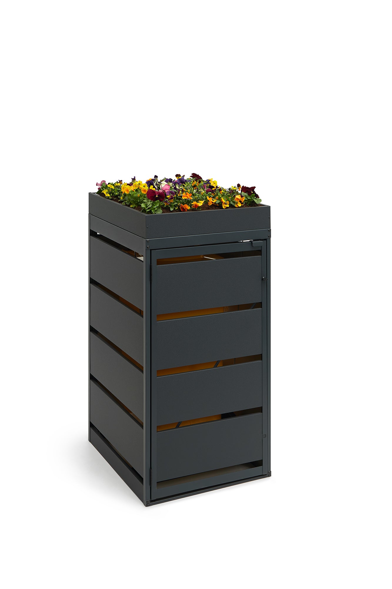 "GREENBOXX" Mülltonnebox 1er 120L mit Grünfläche | Mülltonnenbox aus Metall