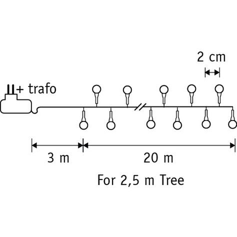 Lichterkette -Weihnachtsbaumbeleuchtung Beere mit 1000 LED-Lichtern – L2300 cm – klassisches Weiß