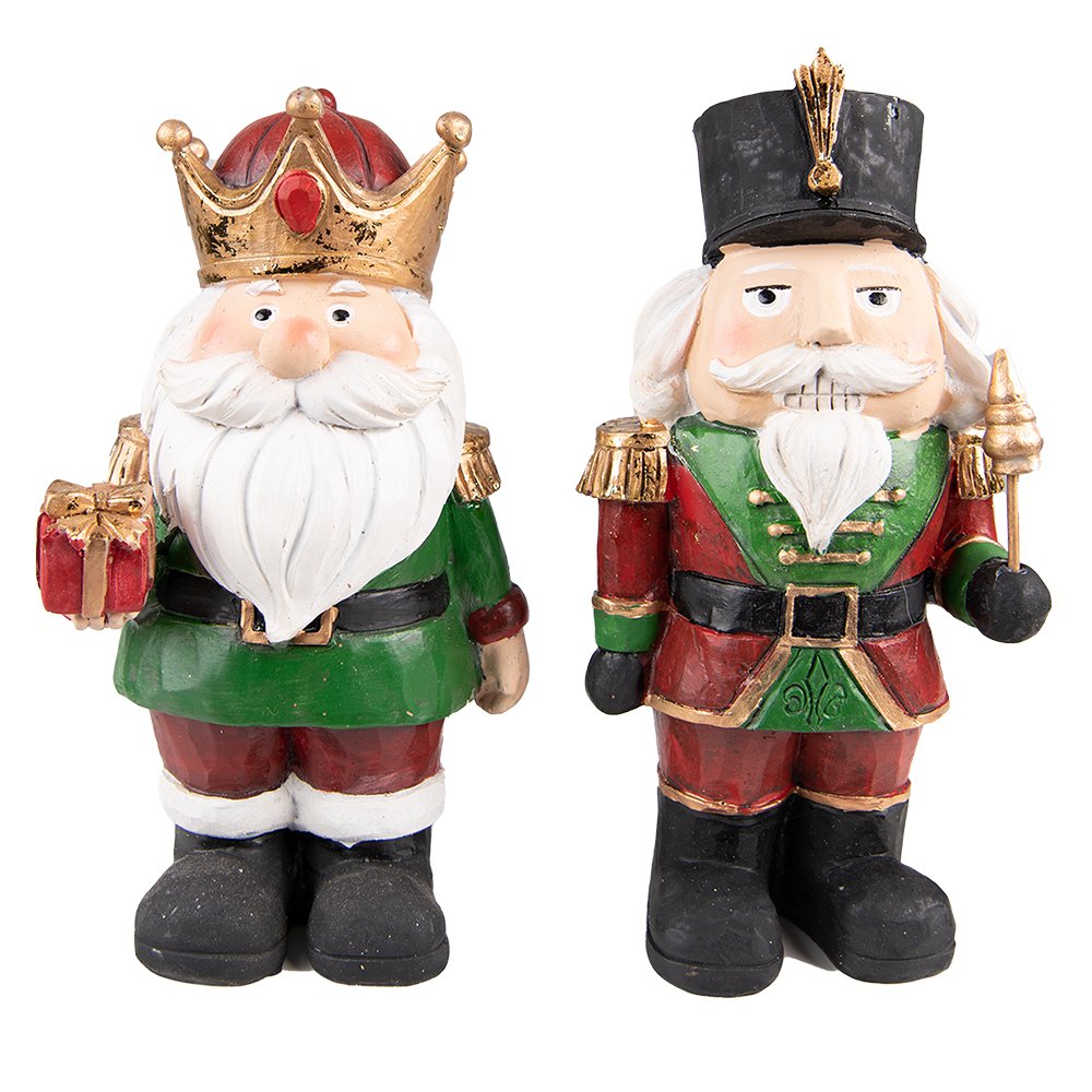 Weihnachtsdeko Figur Nussknacker (2er-Set) Rot Grün 11x8x21 cm