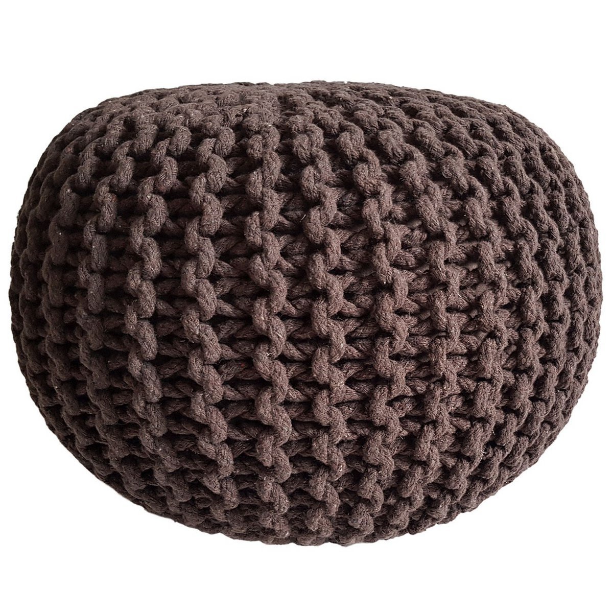 Strickhocker Pouf Ø 45 H 30 cm cm Sitzpouf Strick Bodenkissen