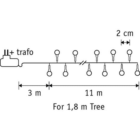 Lichterkette -Weihnachtsbaumbeleuchtung Beere mit 550 LED-Lichtern – L1400 cm – klassisches Weiß