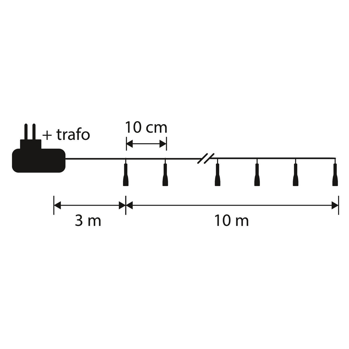 Luca Smart Lighting Weihnachtsbaumbeleuchtung mit 100 LED-Lichtern – L1000 cm – RGB