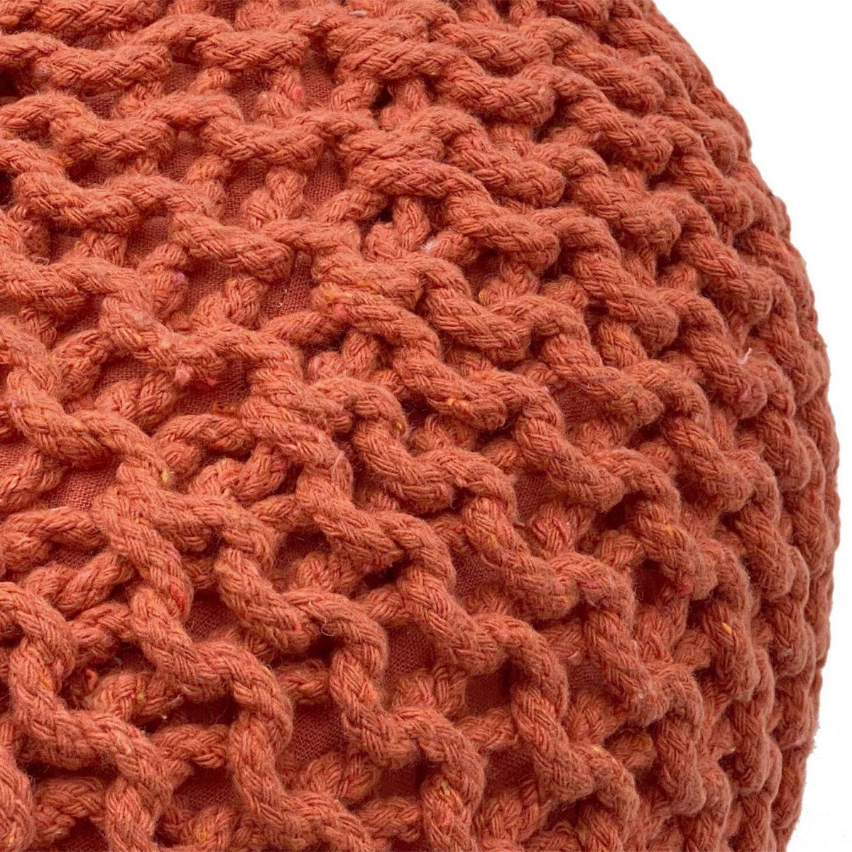 Pouf Ø 55 cm Strickhocker Sitzpouf Sitzpuff Bodenkissen Grobstrick-Optik extrahoch Höhe 37 cm