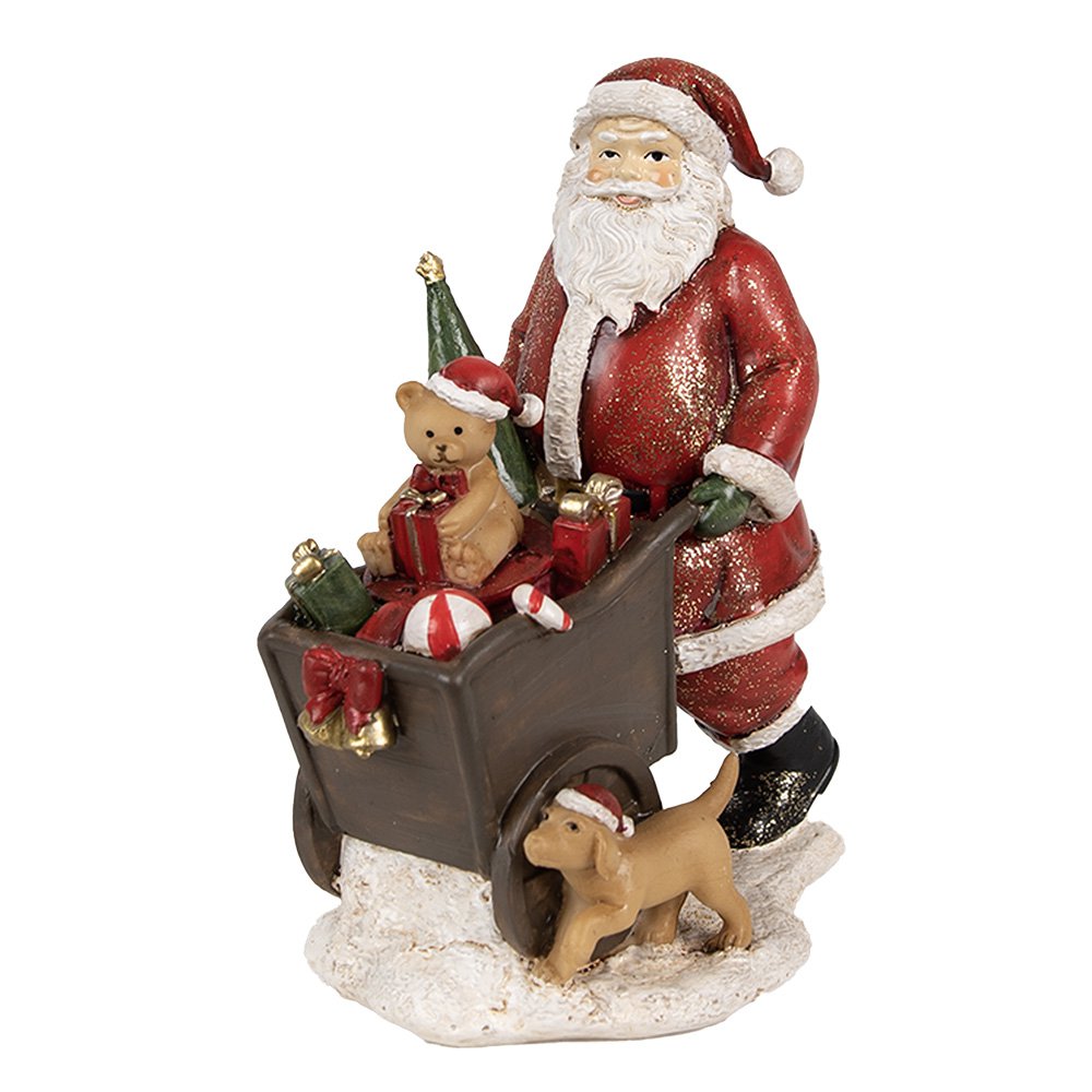 Weihnachtsdekoration Statue Weihnachtsmann Rot 12x8x15 cm