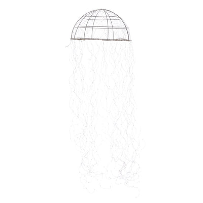 Kronleuchter Qualle mit warmweißer LED-Beleuchtung – H150 x Ø45 cm – Silber