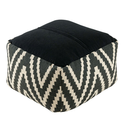 Sitzwürfel Fußhocker Sitzhocker 55x37x55 cm Pouf Kelim Bodenkissen Peru schwarz taupe gelb türkis