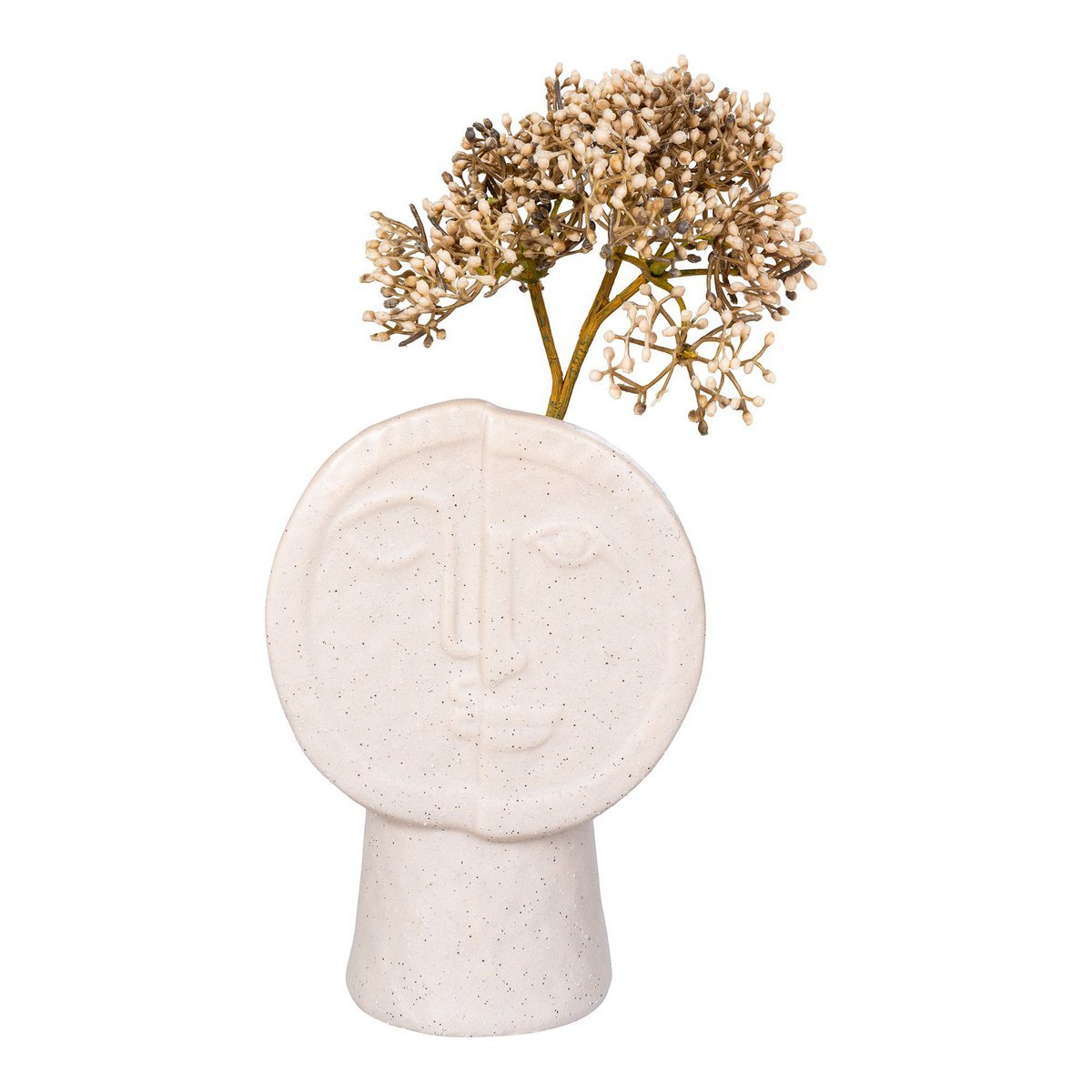 Vase - Vase, Keramik, beige, 12x7,5x17,5 cm