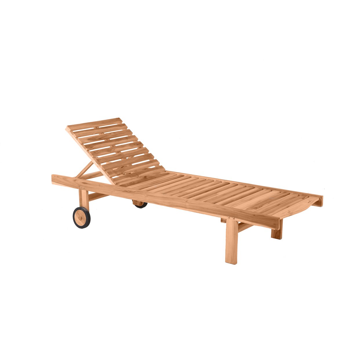 Möbilia Gartenliege inkl. Rollen holz , Teak natur 65 cm