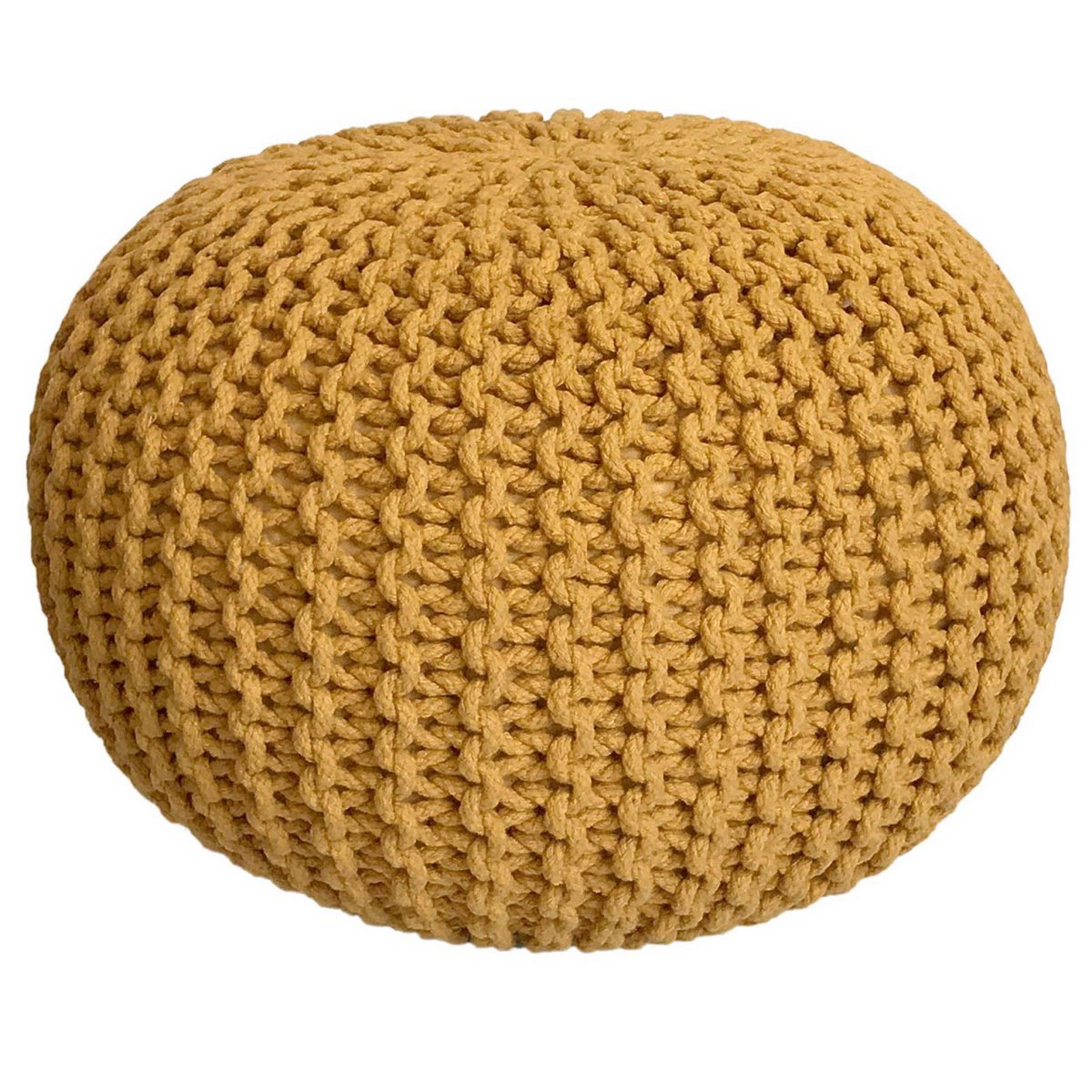 Pouf Set 3 Stück Ø 55 cm Strickhocker Sitzhocker Hocker Bodenkissen Grobstrick-Optik