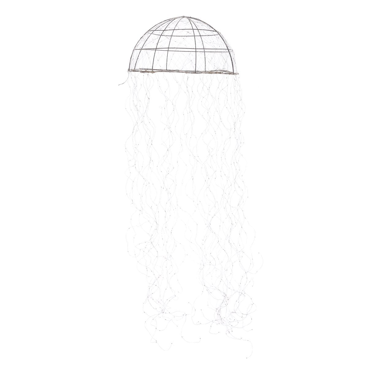 Kronleuchter Qualle mit klassischer weißer LED-Beleuchtung – H150 x Ø45 cm – Silber