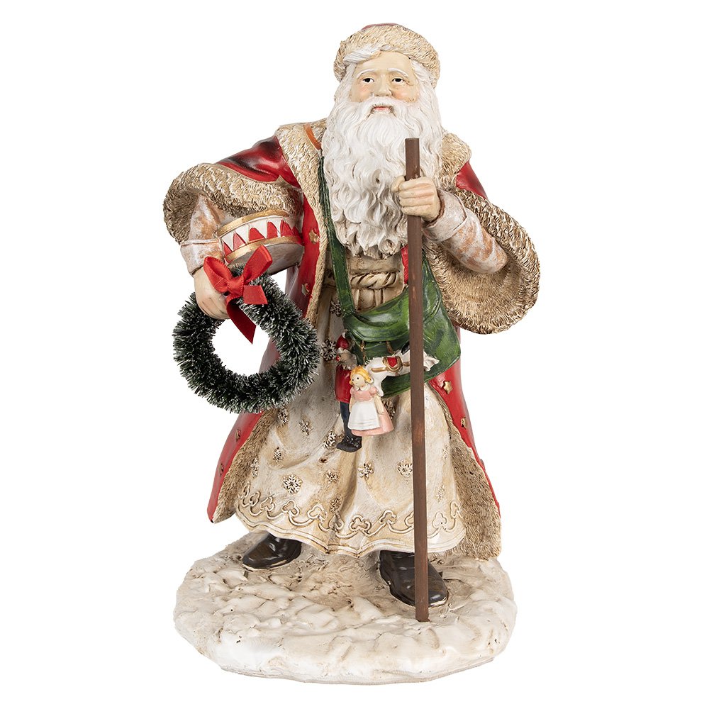 Weihnachtsdekoration Statue Weihnachtsmann Rot 16x14x25 cm