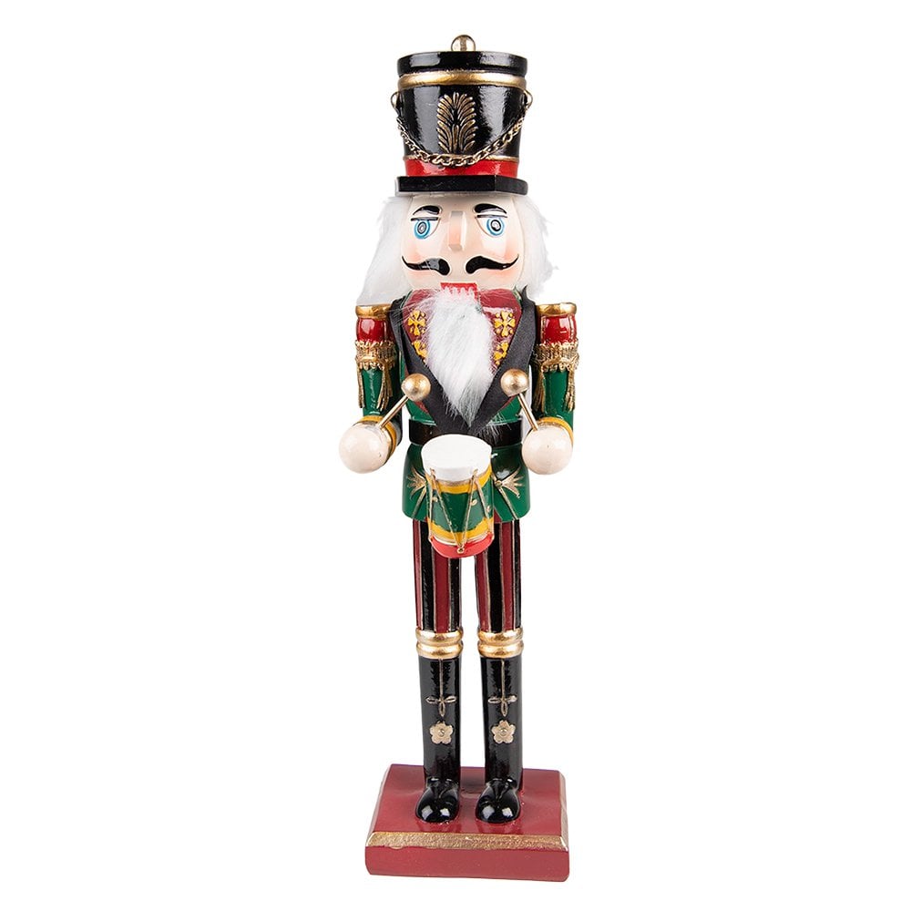 Weihnachtsdeko Figur Nussknacker Grün Rot 9x7x30 cm