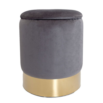 Samthocker Deko Hocker Samt Pouf Dekopouf Velour Hocker mit Stauraum u. Deckel Ø 31 H 38 cm