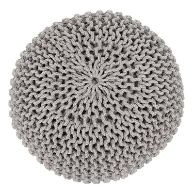 Pouf Ø 55 cm Strickhocker Sitzpouf Sitzpuff Bodenkissen Grobstrick-Optik extrahoch Höhe 37 cm