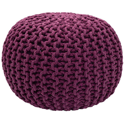 Pouf Ø 55 cm Strickhocker Sitzpouf Sitzpuff Bodenkissen Grobstrick-Optik extrahoch Höhe 37 cm