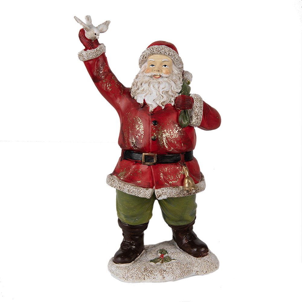 Weihnachtsdekoration Statue Weihnachtsmann Rot 13x10x23 cm