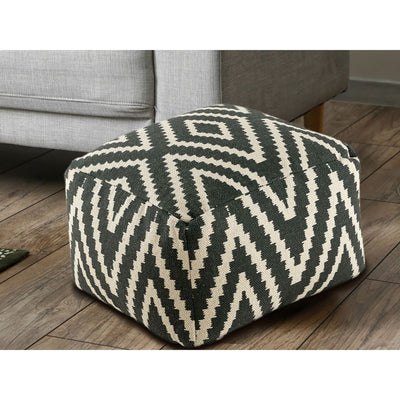 Sitzwürfel Fußhocker Sitzhocker 55x37x55 cm Pouf Kelim Bodenkissen Peru schwarz taupe gelb türkis