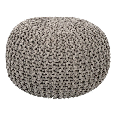 Pouf Set 3 Stück Ø 55 cm Strickhocker Sitzhocker Hocker Bodenkissen Grobstrick-Optik