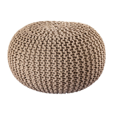 Strickhocker Pouf Ø 45 H 30 cm cm Sitzpouf Strick Bodenkissen