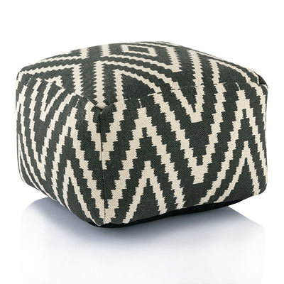 Sitzwürfel Fußhocker Sitzhocker 55x37x55 cm Pouf Kelim Bodenkissen Peru schwarz taupe gelb türkis