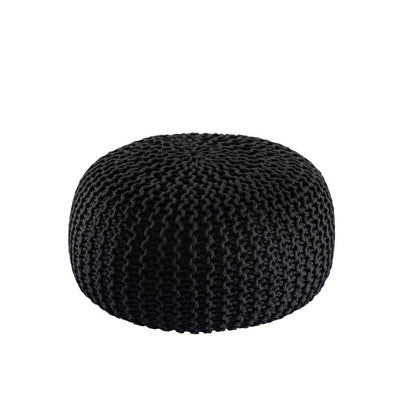 Pouf PREMIUM ø45cm Sitzhocker Strickpouf Innen Terrasse Pool Garten nachhaltig