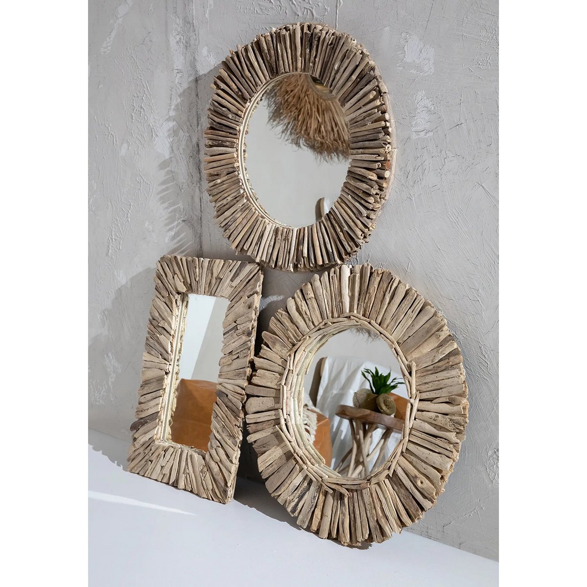 The Driftwood Halo Mirror - Natur - M