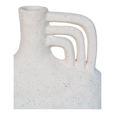 Vase - Vase, Keramik, beige, 18,5x8x19,5 cm