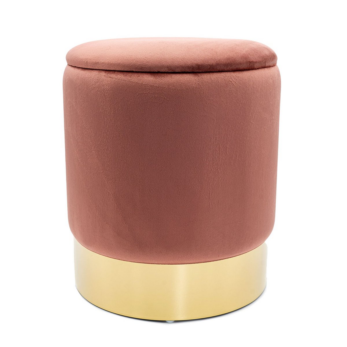 Samthocker Deko Hocker Samt Pouf Dekopouf Velour Hocker mit Stauraum u. Deckel Ø 31 H 38 cm