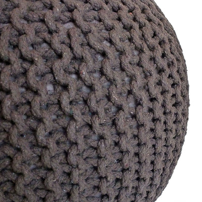 Pouf Ø 55 cm Strickhocker Sitzpouf Sitzpuff Bodenkissen Grobstrick-Optik extrahoch Höhe 37 cm