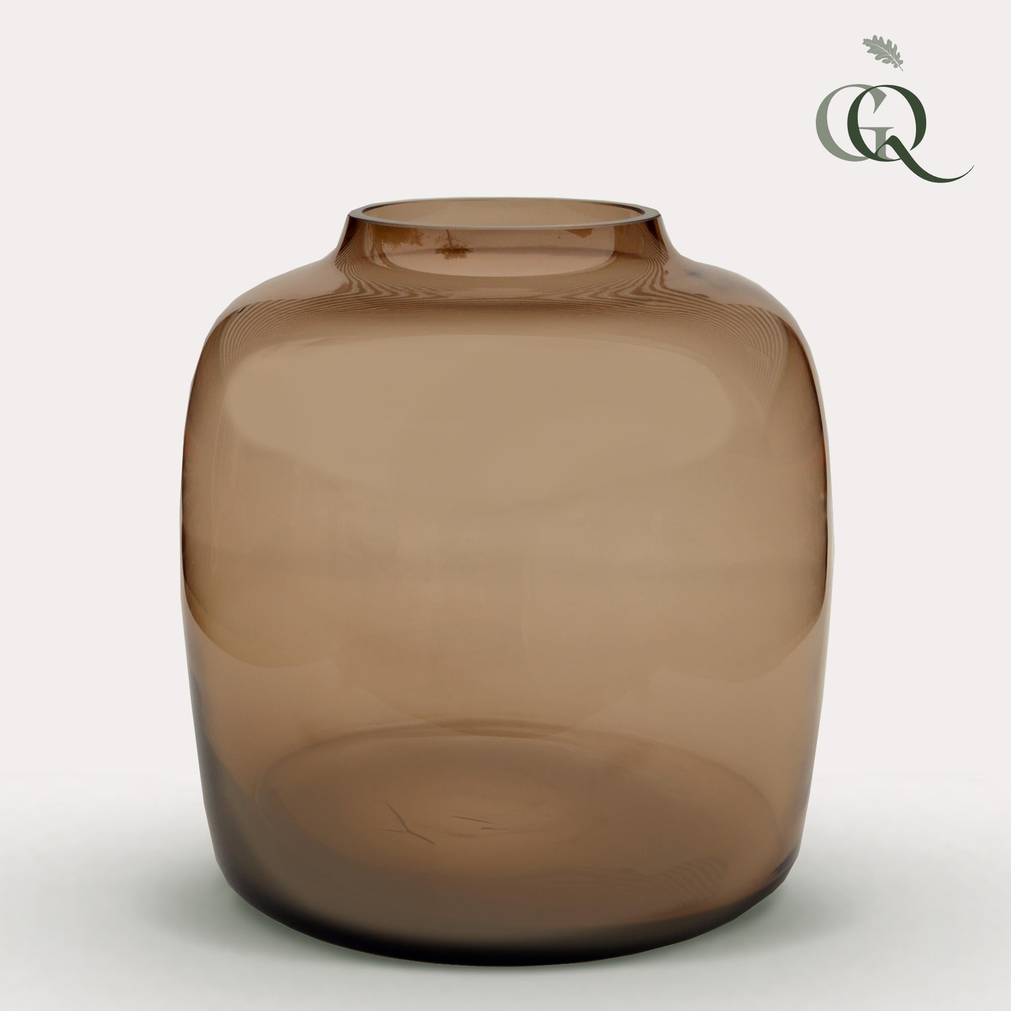 Vase aus Glas – M – H25 B25 – Bartica – Taupe