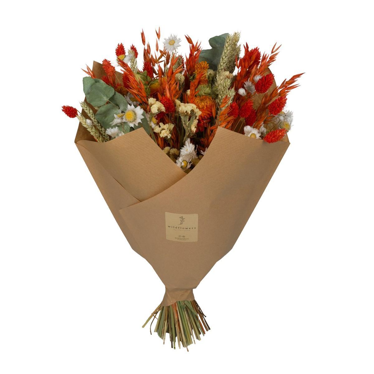 Getrocknete Blumen – Klassisches Bouquet – Orange – 60 cm