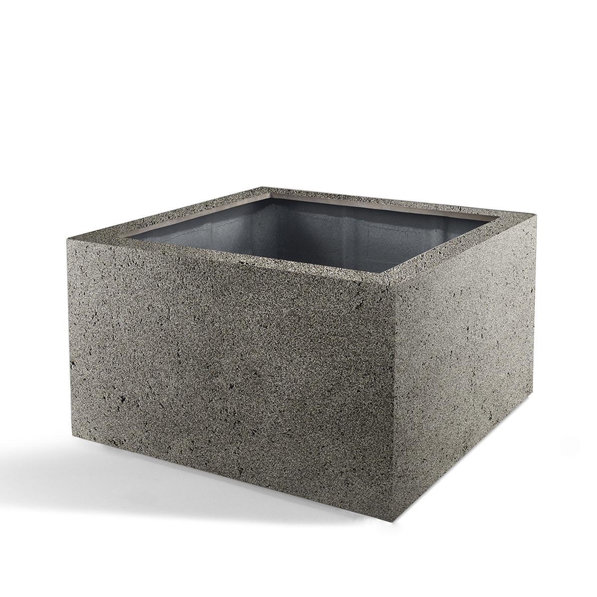 Topf Grigio Low Cube Naturbeton - D60 x H40