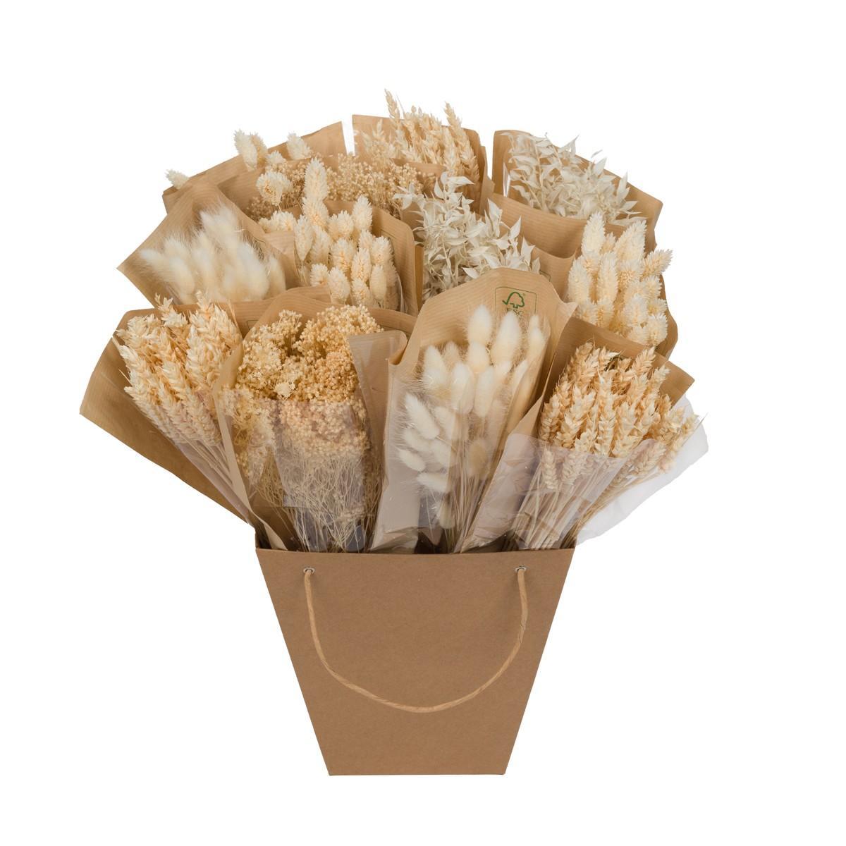 Getrocknete Blumen – Dried Mono Mix – Weiß – 50 cm