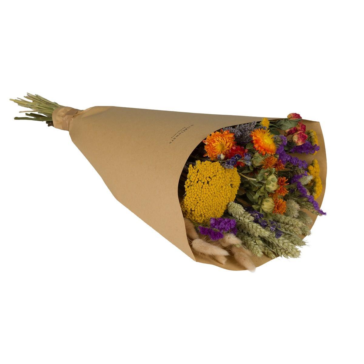 Getrocknete Blumen – Feldstrauß groß – Orange – 60 cm