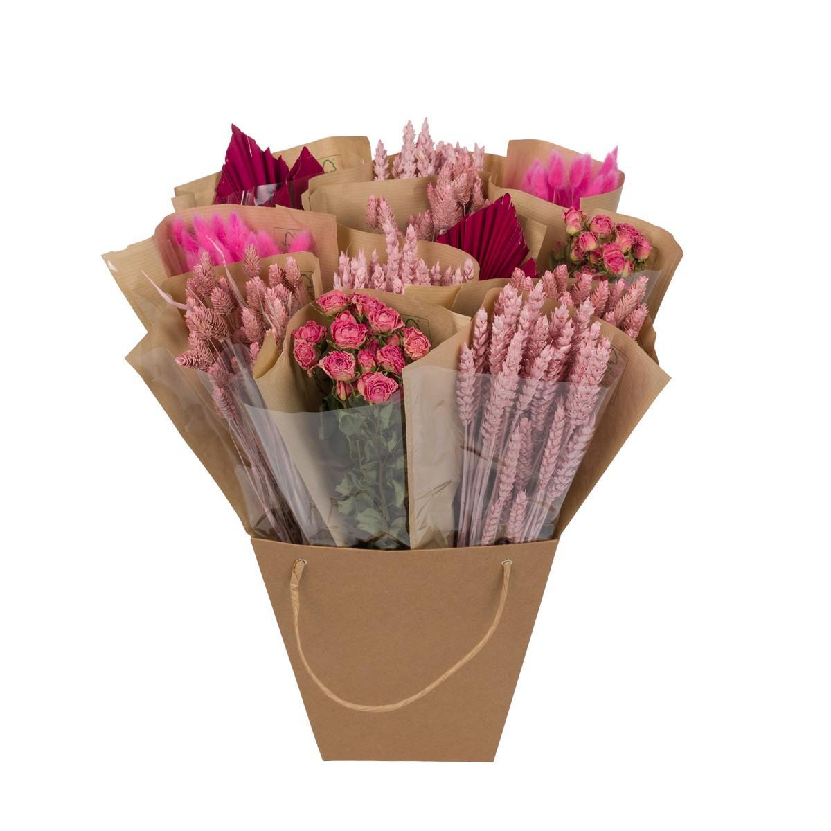 Getrocknete Blumen – Getrocknete Monomischung – Rosa – 50 cm